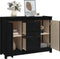 vidaXL - Dressoir - 100x35x74 - cm - massief - grenenhout - zwart