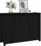 vidaXL - Dressoir - 100x35x74 - cm - massief - grenenhout - zwart
