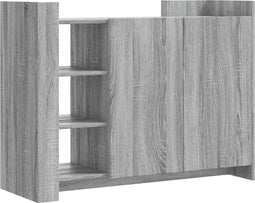 vidaXL - Dressoir - 100x35x75 - cm - bewerkt - hout - grijs - sonoma