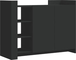 vidaXL - Dressoir - 100x35x75 - cm - bewerkt - hout - zwart
