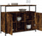 vidaXL - Dressoir - 100x35x80 - cm - bewerkt - hout - gerookt - eikenkleurig
