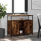 vidaXL - Dressoir - 100x35x80 - cm - bewerkt - hout - gerookt - eikenkleurig