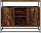 vidaXL - Dressoir - 100x35x80 - cm - bewerkt - hout - gerookt - eikenkleurig