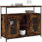vidaXL - Dressoir - 100x35x80 - cm - bewerkt - hout - gerookt - eikenkleurig