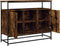 vidaXL - Dressoir - 100x35x80 - cm - bewerkt - hout - gerookt - eikenkleurig