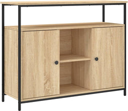 vidaXL - Dressoir - 100x35x80 - cm - bewerkt - hout - sonoma - eikenkleurig