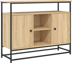 vidaXL - Dressoir - 100x35x80 - cm - bewerkt - hout - sonoma - eikenkleurig