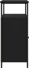 vidaXL - Dressoir - 100x35x80 - cm - bewerkt - hout - zwart
