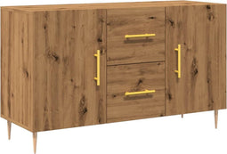 vidaXL - Dressoir - 100x36x60 - cm - bewerkt - hout - artisanaal - eikenkleurig