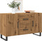 vidaXL - Dressoir - 100x36x60 - cm - bewerkt - hout - artisanaal - eikenkleurig