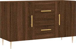 vidaXL - Dressoir - 100x36x60 - cm - bewerkt - hout - bruin - eikenkleur