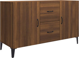 vidaXL - Dressoir - 100x36x60 - cm - bewerkt - hout - bruin - eikenkleur
