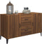 vidaXL - Dressoir - 100x36x60 - cm - bewerkt - hout - bruin - eikenkleur