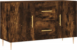 vidaXL - Dressoir - 100x36x60 - cm - bewerkt - hout - gerookt - eikenkleurig