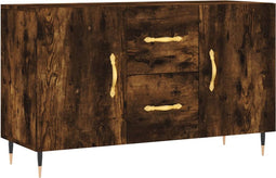 vidaXL - Dressoir - 100x36x60 - cm - bewerkt - hout - gerookt - eikenkleurig
