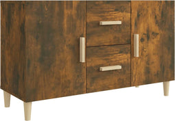 vidaXL - Dressoir - 100x36x60 - cm - bewerkt - hout - gerookt - eikenkleurig