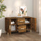 vidaXL - Dressoir - 100x36x60 - cm - bewerkt - hout - gerookt - eikenkleurig