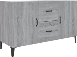 vidaXL - Dressoir - 100x36x60 - cm - bewerkt - hout - grijs - sonoma - eikenkleurig