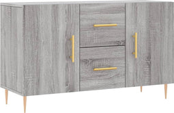 vidaXL - Dressoir - 100x36x60 - cm - bewerkt - hout - grijs - sonoma - eikenkleurig