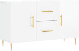 vidaXL - Dressoir - 100x36x60 - cm - bewerkt - hout - hoogglans - wit