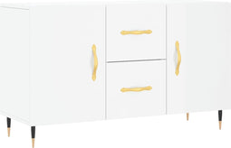 vidaXL - Dressoir - 100x36x60 - cm - bewerkt - hout - hoogglans - wit