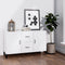 vidaXL - Dressoir - 100x36x60 - cm - bewerkt - hout - hoogglans - wit