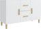 vidaXL - Dressoir - 100x36x60 - cm - bewerkt - hout - wit