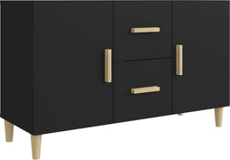 vidaXL - Dressoir - 100x36x60 - cm - bewerkt - hout - zwart