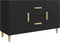 vidaXL - Dressoir - 100x36x60 - cm - bewerkt - hout - zwart