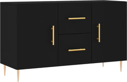 vidaXL - Dressoir - 100x36x60 - cm - bewerkt - hout - zwart