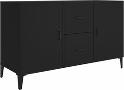 vidaXL - Dressoir - 100x36x60 - cm - bewerkt - hout - zwart
