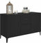 vidaXL - Dressoir - 100x36x60 - cm - bewerkt - hout - zwart