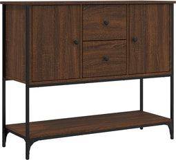 vidaXL - Dressoir - 100x36x85 - cm - bewerkt - hout - bruin - eikenkleur