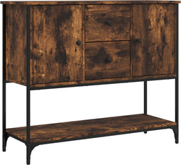 vidaXL - Dressoir - 100x36x85 - cm - bewerkt - hout - gerookt - eikenkleurig