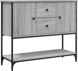 vidaXL - Dressoir - 100x36x85 - cm - bewerkt - hout - grijs - sonoma