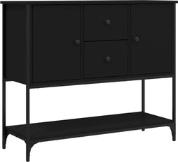 vidaXL - Dressoir - 100x36x85 - cm - bewerkt - hout - zwart