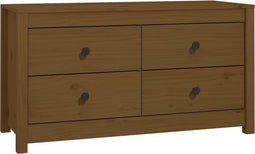 vidaXL - Dressoir - 100x40x54 - cm - massief - grenenhout - honingbruin