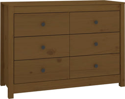 vidaXL - Dressoir - 100x40x72 - cm - massief - grenenhout - honingbruin