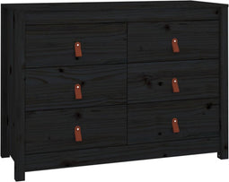 vidaXL - Dressoir - 100x40x72 - cm - massief - grenenhout - zwart