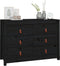 vidaXL - Dressoir - 100x40x72 - cm - massief - grenenhout - zwart