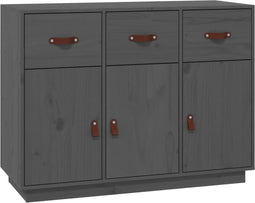 vidaXL - Dressoir - 100x40x75 - cm - massief - grenenhout - grijs