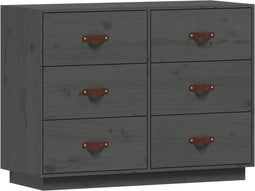 vidaXL - Dressoir - 100x40x75 - cm - massief - grenenhout - grijs