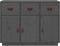 vidaXL - Dressoir - 100x40x75 - cm - massief - grenenhout - grijs