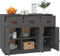 vidaXL - Dressoir - 100x40x75 - cm - massief - grenenhout - grijs