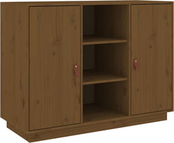 vidaXL - Dressoir - 100x40x75 - cm - massief - grenenhout - honingbruin