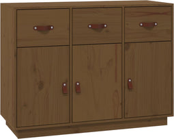 vidaXL - Dressoir - 100x40x75 - cm - massief - grenenhout - honingbruin