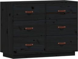 vidaXL - Dressoir - 100x40x75 - cm - massief - grenenhout - zwart