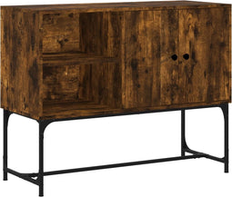 vidaXL - Dressoir - 100x40x79,5 - cm - bewerkt - hout - gerookt - eikenkleurig