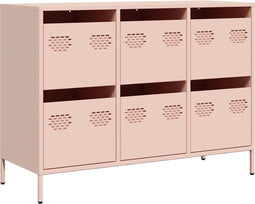 vidaXL - Dressoir - 101,5x39x73,5 - cm - koudgewalst - staal - roze