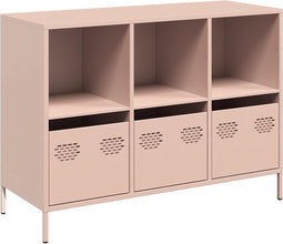 vidaXL - Dressoir - 101,5x39x73,5 - cm - koudgewalst - staal - roze